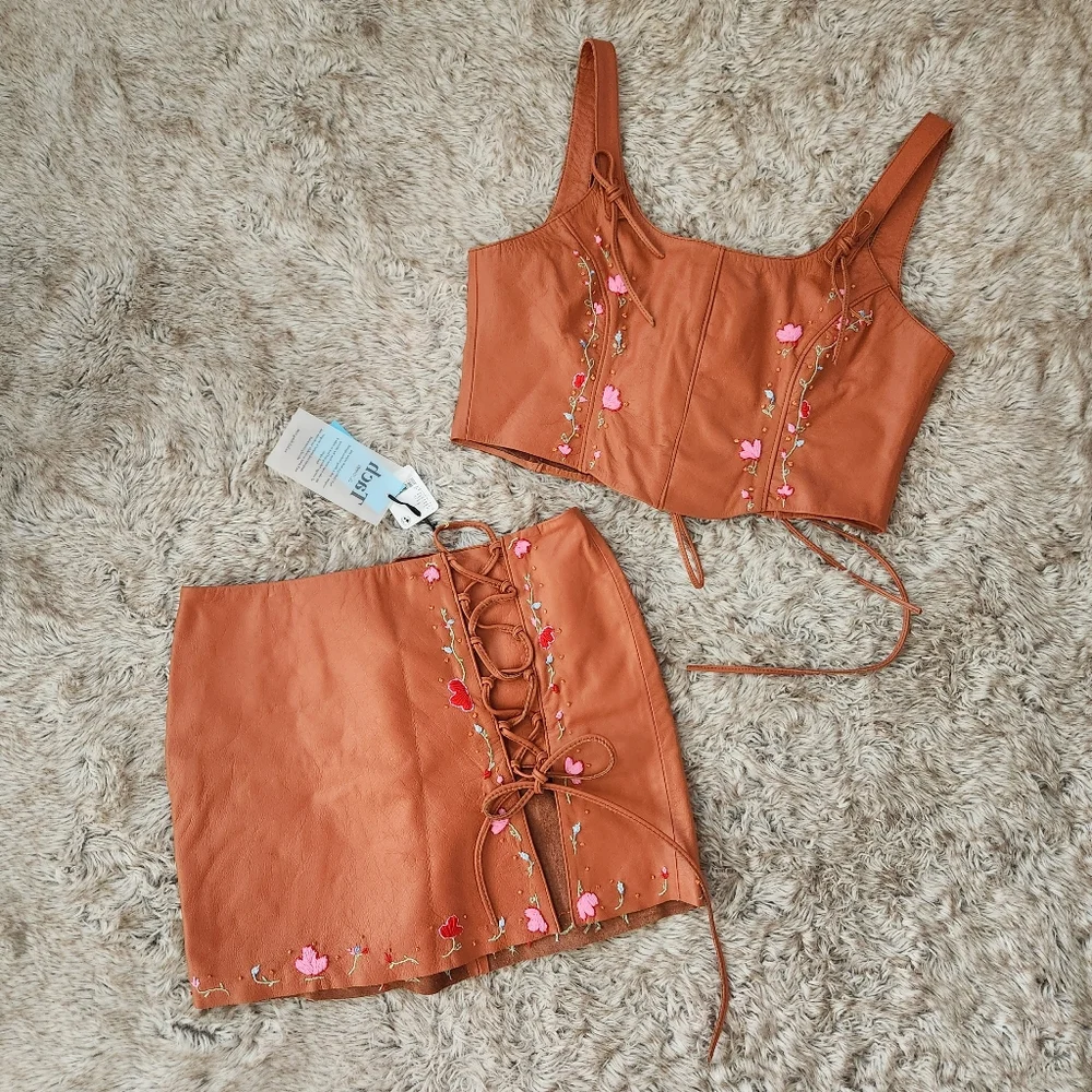 Free People Tach Clothing Lexana‎ Set Rust Brown Orange Women's Size XL - Picture 3 of 14